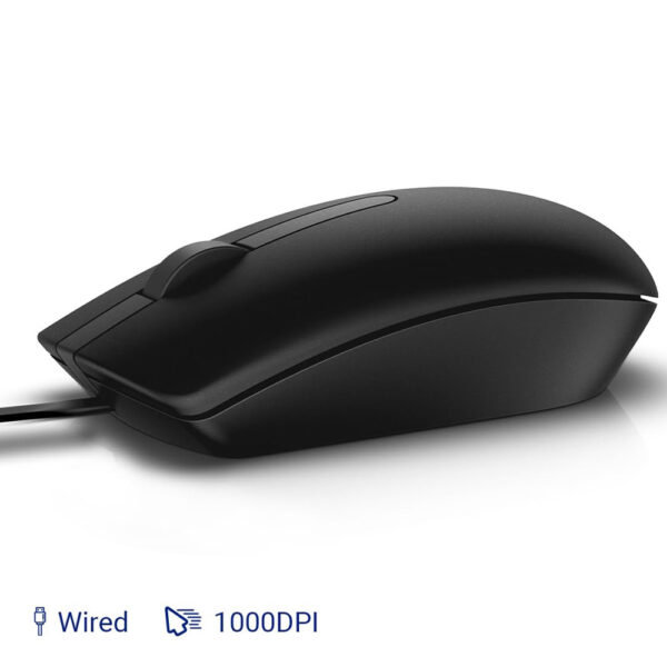 Dell MS116 Wired Optical Mouse, 1000DPI, LED Tracking, Scrolling Wheel, Plug and Play - Image 2