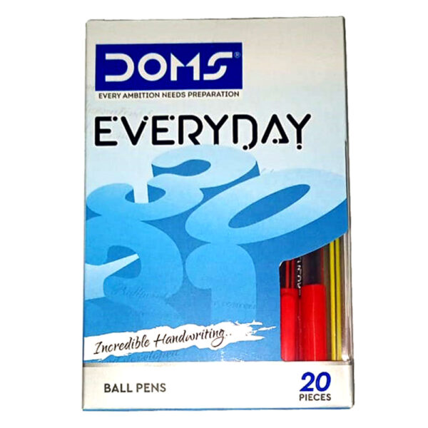 DOMS Everyday Ball Pens (Blue): Set of 6 Box | Total 120 Ball Pens | Lightweight & Sleek Body | Use & Throw Pen - Image 3