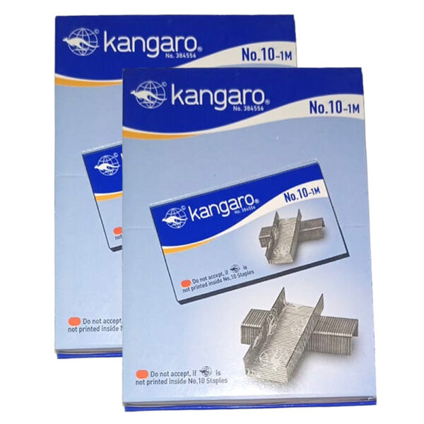 Kangaro Stapler Pin No. 10-1M: Set of 2  | Heavy Duty Steel Wire Staple Pin | Perfect for Office, Home & School