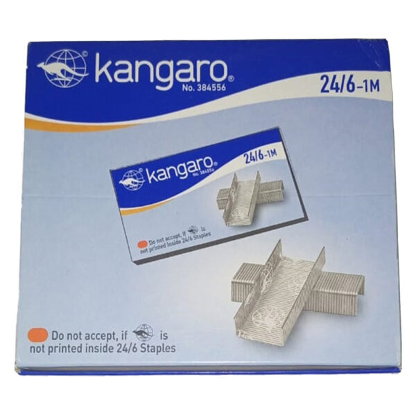 Kangaro Stapler Pin No. 24/6-1M: Pack of 20 Pcs | Heavy Duty Steel Wire Staple Pin | Perfect for Office, Home & School